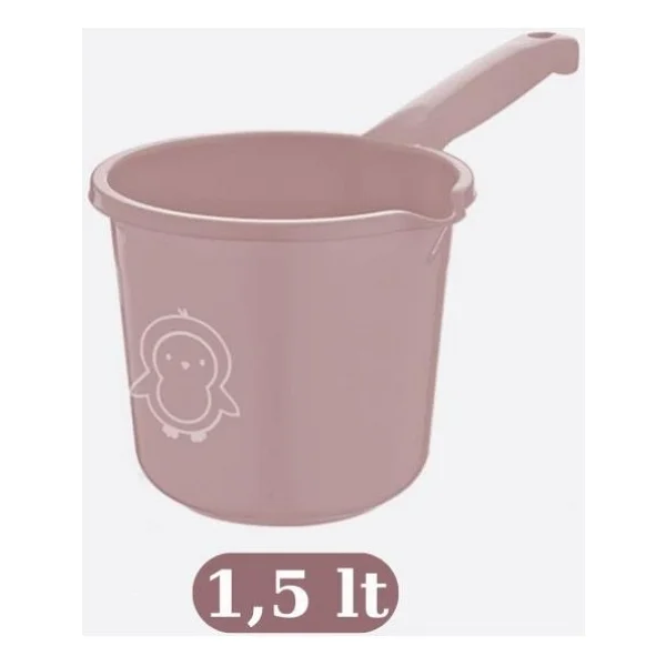 Flosoft Bebek Banyo Su Kovası ve Maşrapası 2'li Set, Saplı Oluklu Kova 13lt ve Maşrapa 1,5lt - Görsel 3