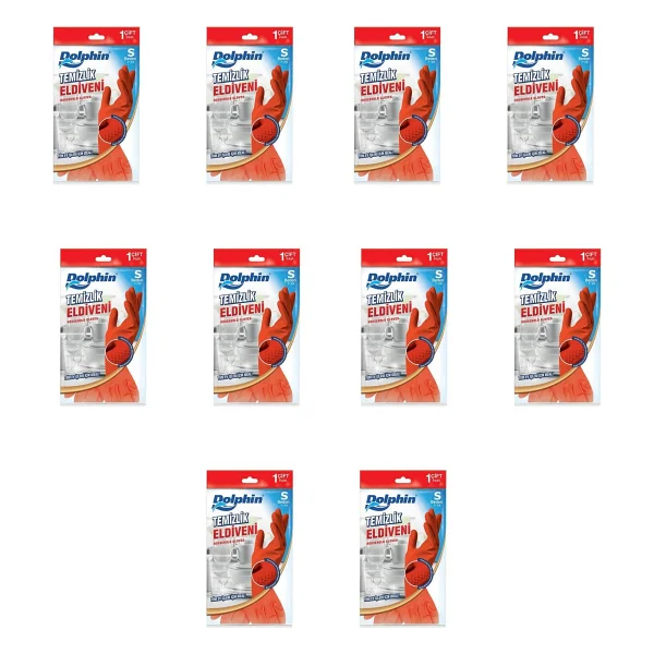 Dolphin Lateks Bulaşık Temizlik Eldiveni - Kırmızı - Small Boy (Küçük) - 7-7,5-10 Paket - Görsel 7