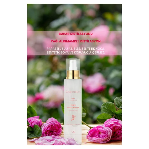 Bade Natural Saf ve Doğal Gül Suyu 100 ml - Görsel 3