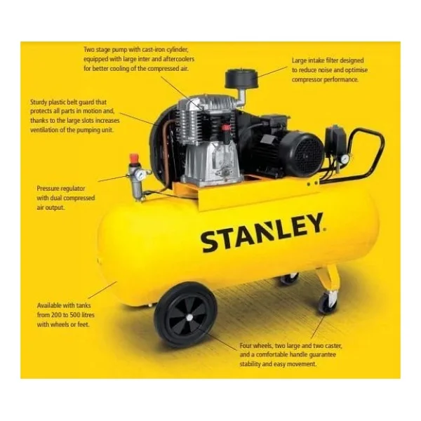 Stanley Hava Kompresörü BA651/11/270F Hp5.5 -3T Trifaze - Görsel 3