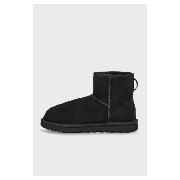 UGG Classic Mini II 1016222 İçi Kürklü Siyah Kadın Deri Bot - Görsel 3