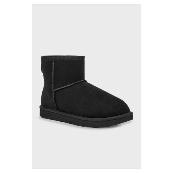 UGG Classic Mini II 1016222 İçi Kürklü Siyah Kadın Deri Bot - Görsel 4