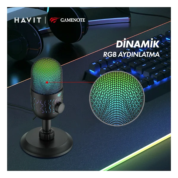 Havit Gamenote GK52 RGB Oyuncu ve Yayıncı Mikrofonu - Görsel 4