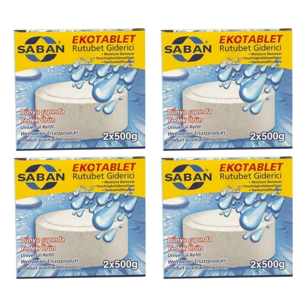Saban Saban nem Alıcılı ve Rutubet Giderici Yedek Tablet 2X500 gr Naturel 4'lü Paket - Görsel 2