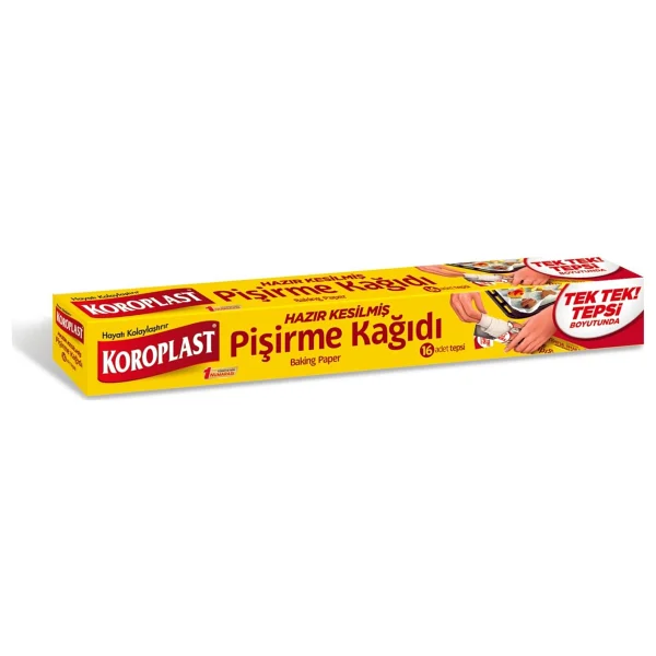 Koroplast Mutfak Paketi ( Streç Film 15 M + Alüminyum Folyo 8 M + Hazır Kesilmiş Pişirme Kağıdı 16 Adet ) - Beyaz - Görsel 2