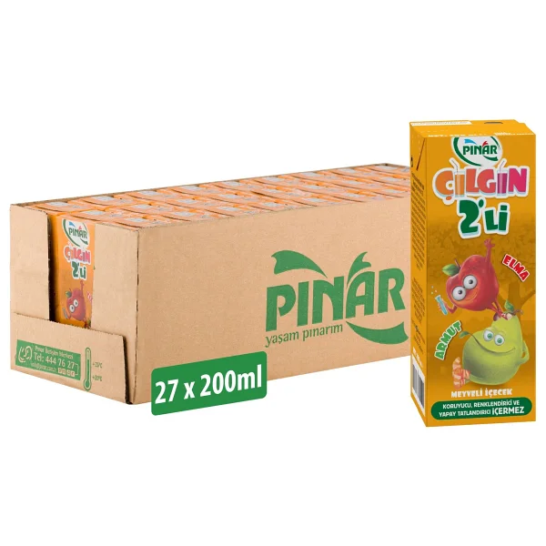 Pınar Çılgın İkili Elma & Armut Meyve Suyu 200 ml 27'li - Görsel 6