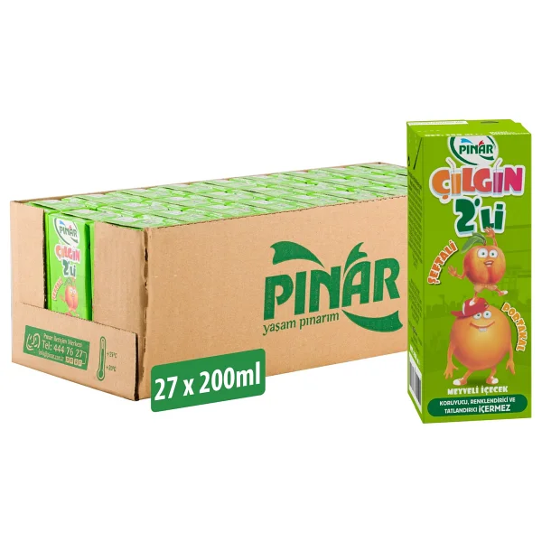 Pınar Çılgın İkili Şeftali & Portakal Meyve Suyu 200 ml 27'li - Görsel 7