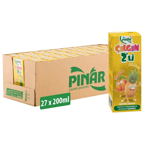 Pınar Çılgın İkili Şeftali & Ananas Meyve Suyu 200 ml 27'li - Görsel 6