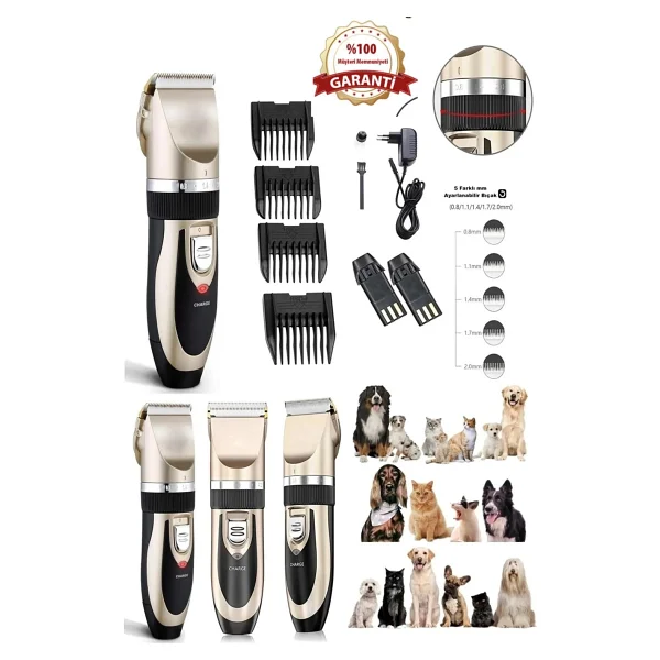 Janva Pet-66 Yeni Model Çift Bataryalı Şarjlı Kedi Köpek Tıraş Makinesi Pet Traş + Yedek Batarya Hediyeli - Görsel 7