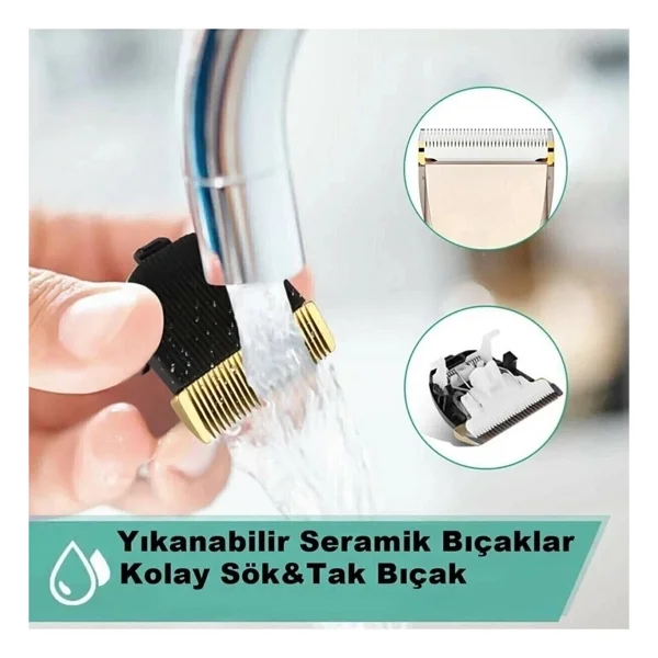 Janva Pet-66 Yeni Model Çift Bataryalı Şarjlı Kedi Köpek Tıraş Makinesi Pet Traş + Yedek Batarya Hediyeli - Görsel 5
