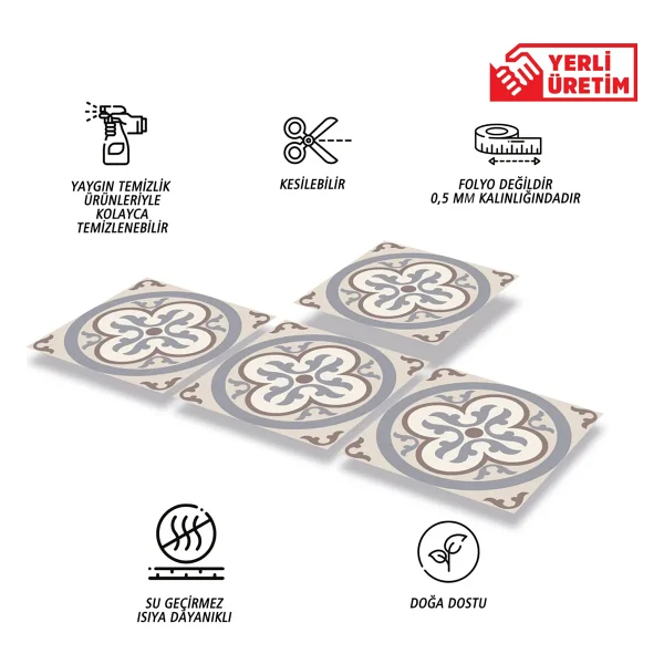 Tink Kendinden Yapışkanlı Alaska 01 Desenli Pvc Karo 30X30 cm (4 Adet) 0,36 M2 - Görsel 2