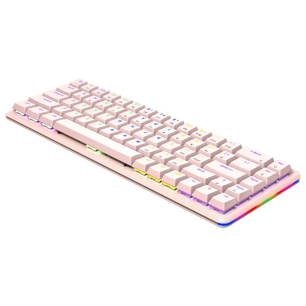 Rampage Rebel Pembe TKL İngilizce Red Switch Kablolu Mekanik Oyuncu Klavyesi - Görsel 4