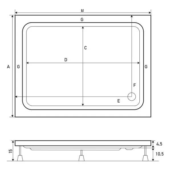 Shower Dikdörtgen Duş Teknesi(Panelli) 90x150 - Görsel 2