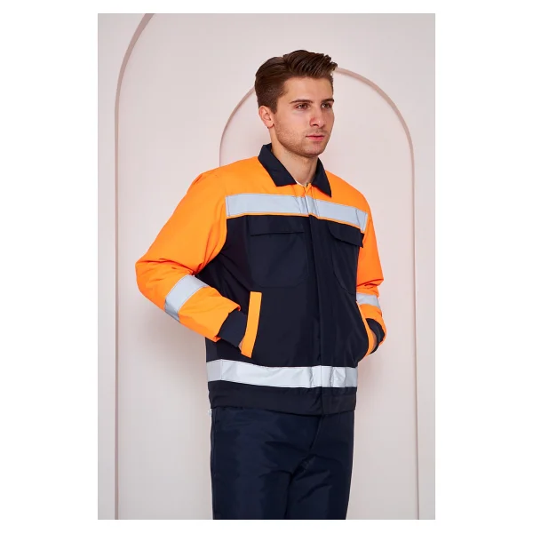 Orange Safety Turuncu-Lacivert Soğuk Hava İş İş Montu Takım Su Ve Rüzgar İticili (XL) - Görsel 6