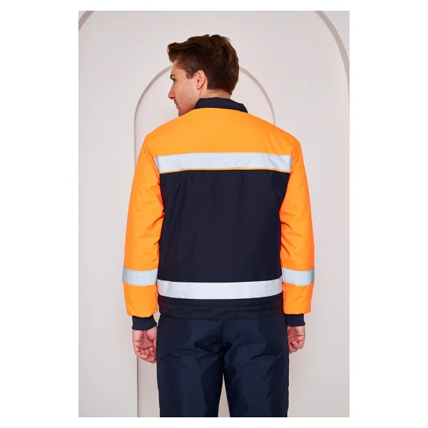 Orange Safety Turuncu-Lacivert Soğuk Hava İş İş Montu Takım Su Ve Rüzgar İticili (XL) - Görsel 4