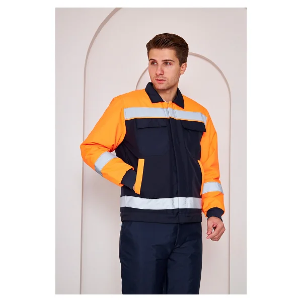 Orange Safety Turuncu-Lacivert Soğuk Hava İş İş Montu Takım Su Ve Rüzgar İticili (XL) - Görsel 5