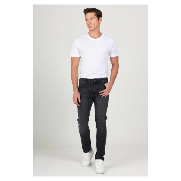 Wrangler Slim Fit Dar Kesim Düşük Bel Taşlamalı Gri Esnek Larston Jean Denim Kot Pantolon - Lacivert - 31 / 34 - Görsel 10