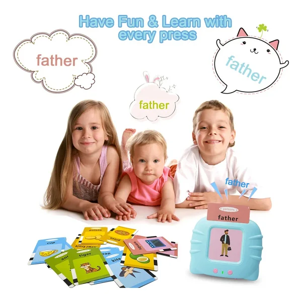 Learning Fun 224 Adet Flash Kart Şarjlı Sesli Eğitici Okul Öncesi Eğitim Dil Oyuncağı Ingilizce - Pembe - Görsel 2