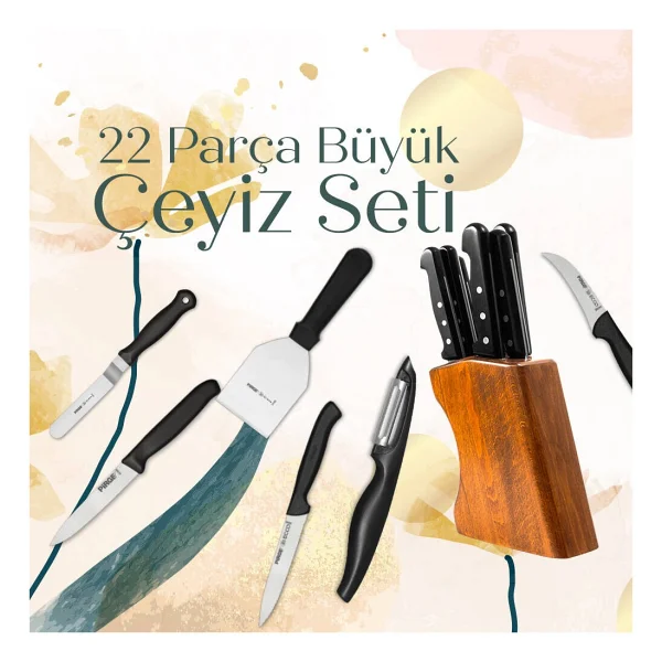 Pirge 35073 Büyük 22 Parça Çeyizlik Bıçak Seti - Görsel 4