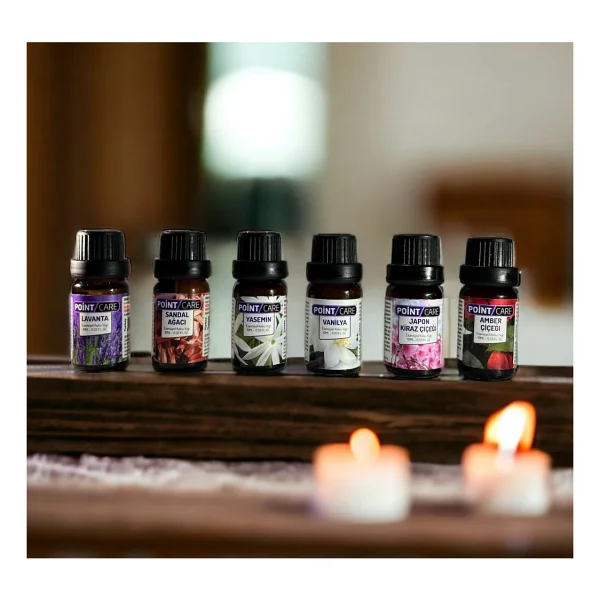 AY MAGNET Point Care Popüler Mum Esans Seti Lavanta-Sandal-Yasemin-Vanily-Krzçiçeği-Amber Soya Wax Parafin Jel Mum - 6 Adet - Görsel 6