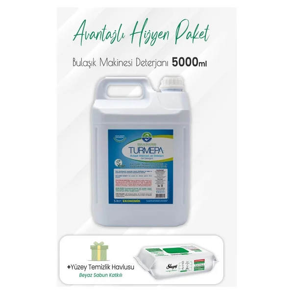 Turmepa Jel Bulaşık Makinesi Deterjanı 5 Litre ve Easy Clean Yüzey Temizlik 100' Lü0 - Görsel 2