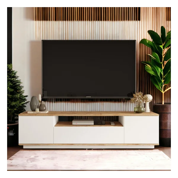 Robin Home Tv Ünitesi Televizyon Sehpası Tv Sehpası 180CM Beyaz - Görsel 5