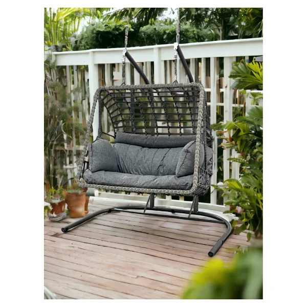 Tu Tienda Çift Kişilik Rattan Salıncak,beyaz - Görsel 6