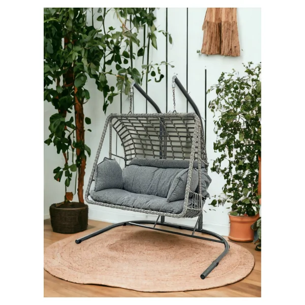 Tu Tienda Çift Kişilik Rattan Salıncak,beyaz - Görsel 8