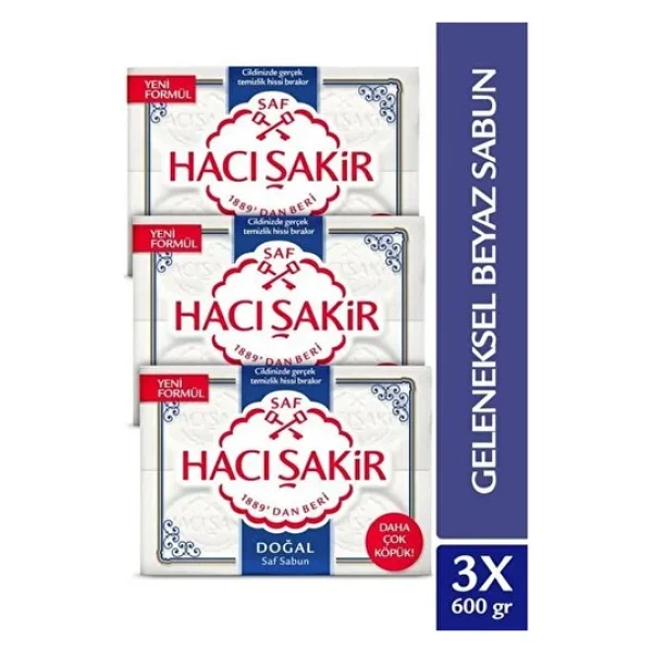 Hacı Şakir Hacışakir Doğal Saf Geleneksel Beyaz Sabun 4x150 Gr X 3 Adet - Görsel 2