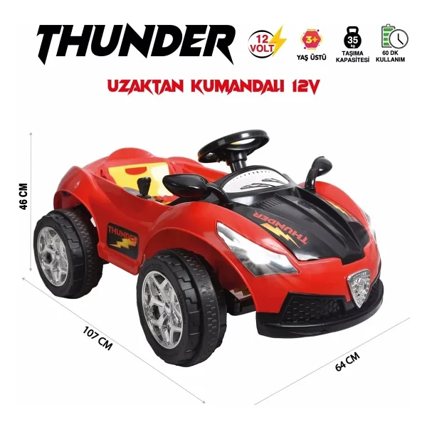 UJ Toys Thunder 12 V Akülü Araba - Görsel 4