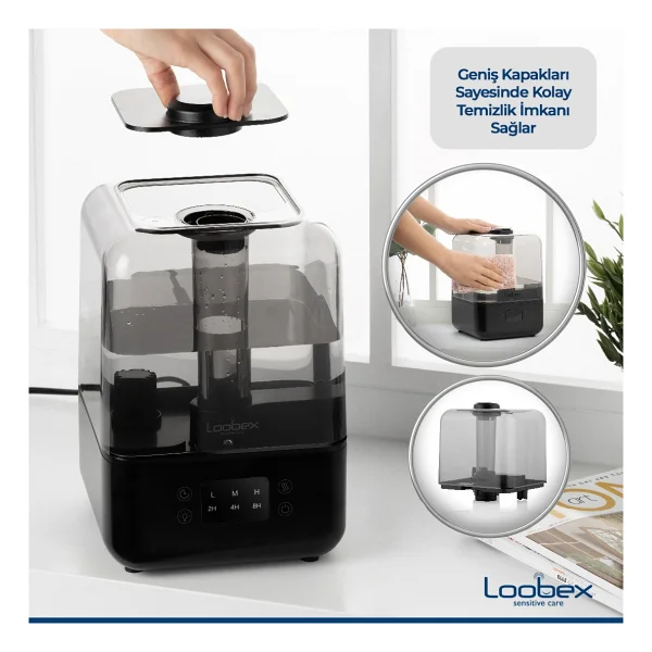 Loobex ME-A205B Siyah Hava Nemlendirici Buhar Makinesi - Görsel 9