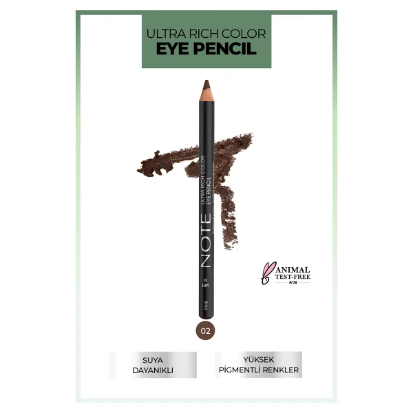 Note Ultra Rich Color Eye Pencil 02 Cafee Göz Kalemi - Görsel 6