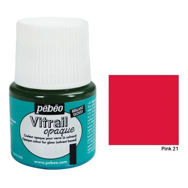 Pebeo Vitrail Cam Boyası 45ML - 21 Pink - Görsel 2
