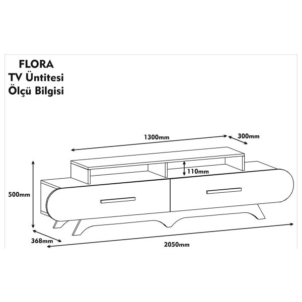 Variant Flora Ceviz-Sarı TV Ünitesi - Görsel 4