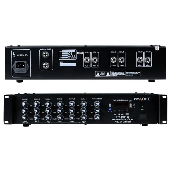 Provoice VPX-06 Rack Tipi 6 Kanal Mikser - Görsel 6