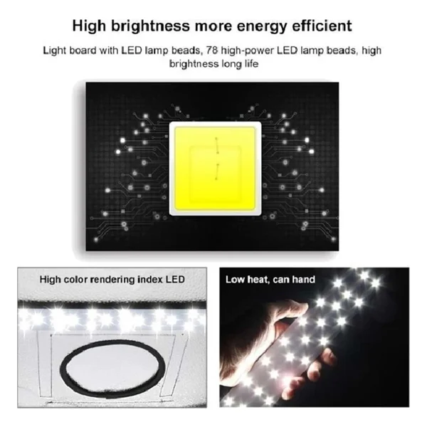 DP Puluz Profesyonel 80 x 80 cm LED Işıklı Ürün Fotoğraf Çekim Çadırı Katlanabilir Portatif - Görsel 4