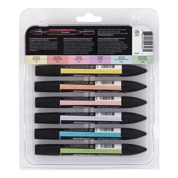 Winsor & Newton Pastel 6 Renk Promarker Kalem Seti - Görsel 2
