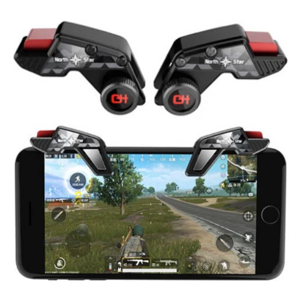 Asfal Pubg Tetik Tüm Telefonlar Için Çift Oyun Adaptörü Ateş Tetik Düğmesi - Siyah - Görsel 2