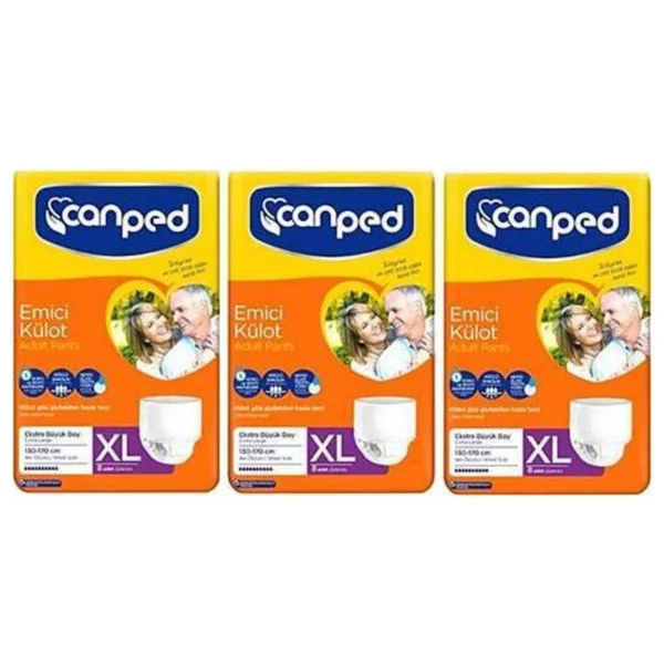 Canped Emici Külot Ekstra Büyük Boy XL 30'lu 3 Adet Hasta Bezi - Görsel 6