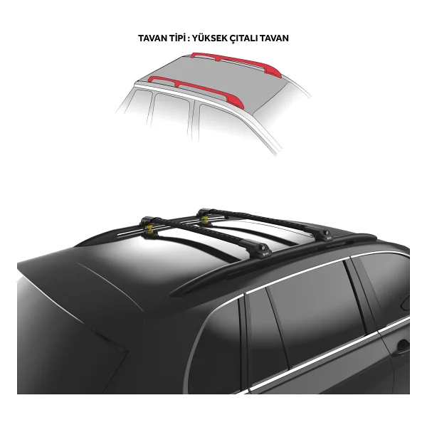 Turtle Jeep Renegade (Bu) 2015-2025 Ara Atkı Air1 Siyah - Görsel 3