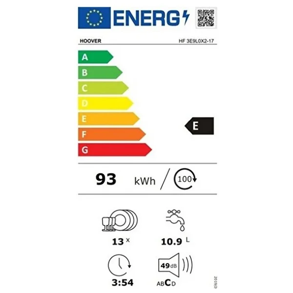 Hoover HF 3E9L0X2-17 5 Programlı Bulaşık Makinesi - Görsel 7