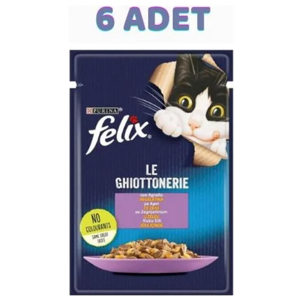 Felix Kuzu Etli 85 gr 6'lı Yetişkin Kedi Yaş Maması - Görsel 3