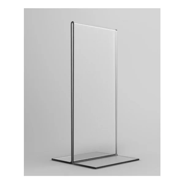 Best Reklam 10x21 cm T Tipi Dikey Şeffaf Pleksi Föylük Menü Broşür Etiketlik Fiyatlık Fotoğraflık Masaüstü Stand Sehpa Sunum - Görsel 5