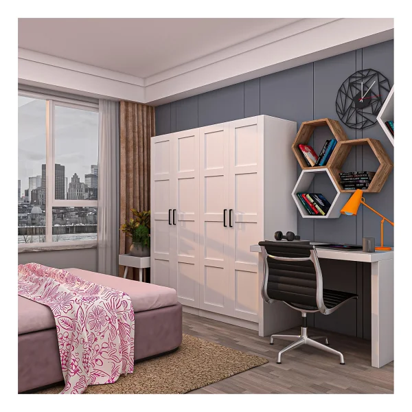 Dekorex MNT-411 4 Kapaklı Gardırop - Görsel 8