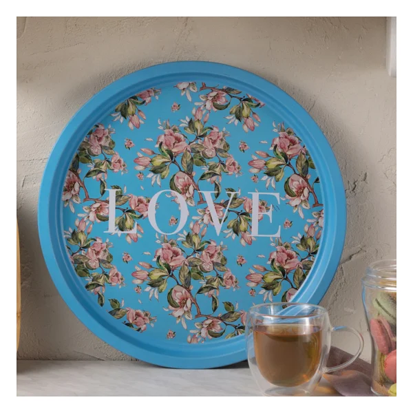 Karaca Love Metal Yuvarlak Tepsi 35 cm - 1 Adet - Görsel 4