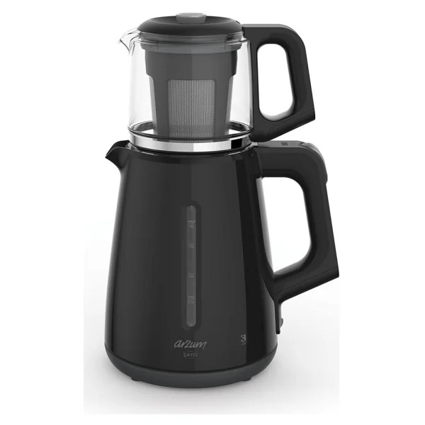 Arzum AR3061 Çaycı Siyah 1700 W Cam Demlikli Çay Makinesi - Görsel 4
