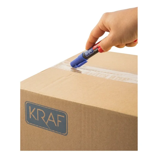 Kraf 230 Mavi Kesik Uç Permanent Marker Kalem - Görsel 6