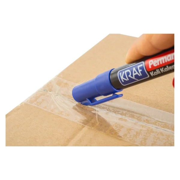 Kraf 230 Mavi Kesik Uç Permanent Marker Kalem - Görsel 7