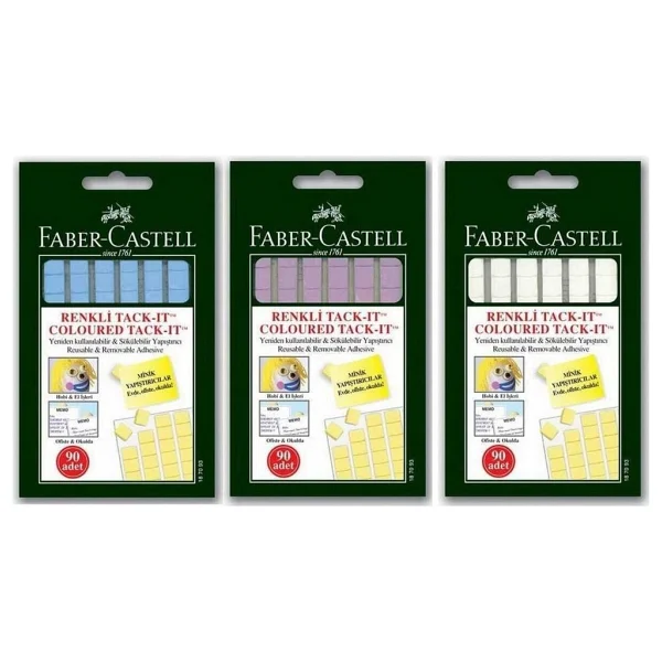 Faber-Castell Tack-It Renkli 50 gr 90'lı Hamur Yapıştırıcı - Görsel 3