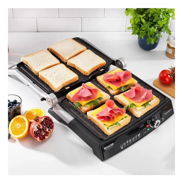 Schafer Concept Grill 2000 W Tost Makinesi Inox - Görsel 3